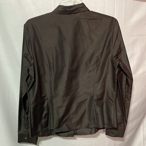 Ann Taylor 12 chocolate brown button down blouse 💯 silk worn once euc like new - Picture 6 of 7